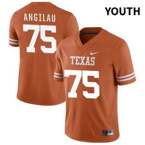 Texas Longhorns Youth #75 Junior Angilau Authentic Orange NIL 2022 College Football Jersey GBH00P3D